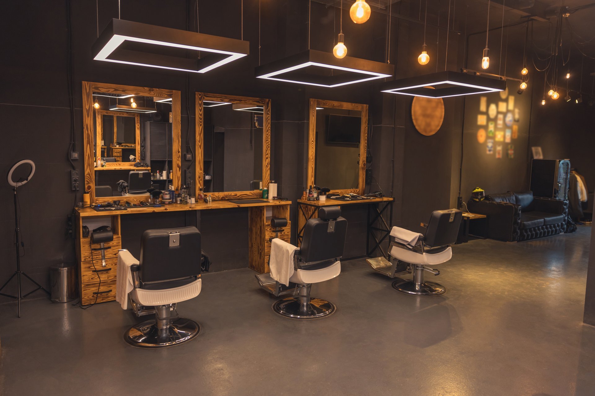 Luxury barbershop interior
